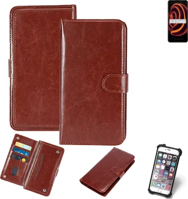 Produktbild von K-S-Trade 360° Hülle kompatibel mit Ulefone Armor 10 braun Kunstleder Case BookCase WalletCase Kunstlederederhülle Handyhülle, Rundumschutz Bumper