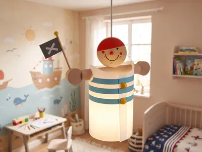 Produktbild von LED DECKENLEUCHTE Kinderzimmer Jungen Hängeleuchte LAMPENPIRAT Kinderlicht