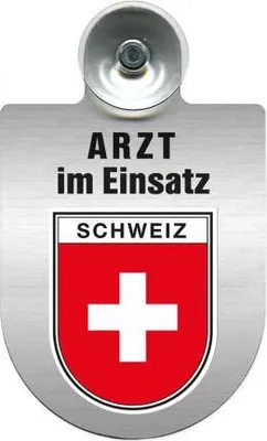 Produktbild von Einsatzschild Windschutzscheibe incl. Saugnapf - Arzt im Einsatz - 309352 - incl. Regionen nach Wahl Color - Region Schweiz
