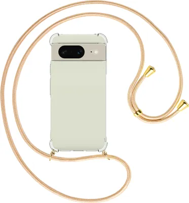 Produktbild von Handykette Backcover-Schutzhülle mit Band (Metall goldfarben) für Google Pixel 8 (6.2'') - Goldkordel