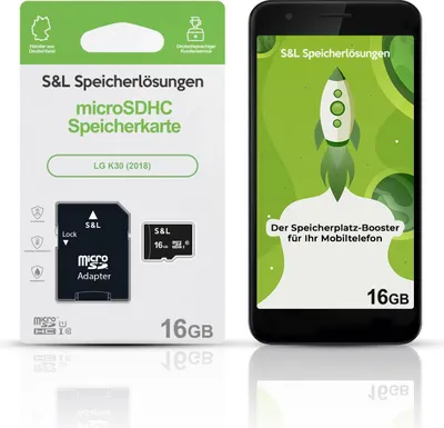 Produktbild von microSD Speicherkarte S&L für LG K30 (2018) - Speicherkapazität: 16 GB