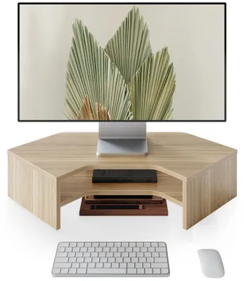 Immagine prodotto di Omgoods - Supporto in legno per monitor, ideale per laptop e PC