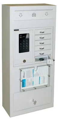Produktbild von Für die kontaktlose Schlüsselübergabe inkl elektronischem Tresor für separat aufbewahrte Schlüssel, Maße: 850 x 400 x 180 mm (H x B x T), Gewicht: 31 kg, Weiß, Verpackungseinheit: 1 STK