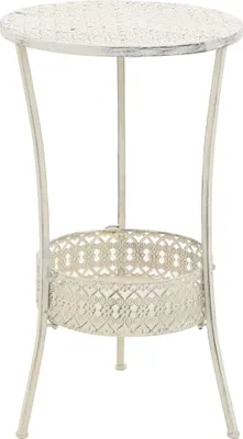 Produktbild von Bistrotisch Vintage-Stil Rund Metall 40 x 70 cm Weiß