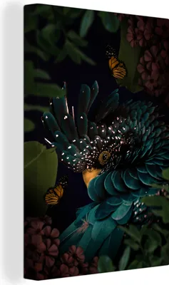 Produktbild von OneMillionCanvasses® - Leinwandbilder - 90x140 cm, Kakadu - Vogel - Dschungel, Wandbilder Kunstdruck Wanddekoration - Wandschmucke - Schlafzimmer