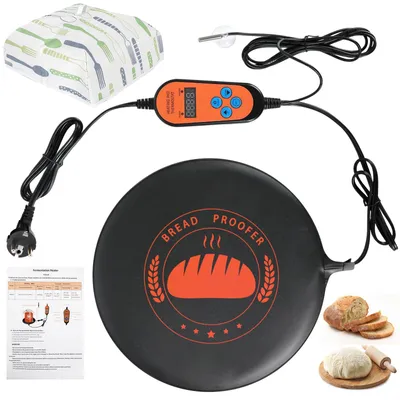 Produktbild von Brotwärmematte mit Thermostat, Brotwärmer, Gärmatte, einstellbare Temperatur von 5–45 °C, Sauerteigwärmer für Brot, Pizza und Joghurt