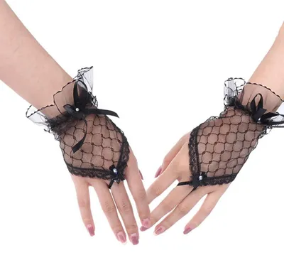 Produktbild von Carufin Brauthandschuhe Hochzeitskleid Handschuhe Fingerlose Spitzenhandschuhe K