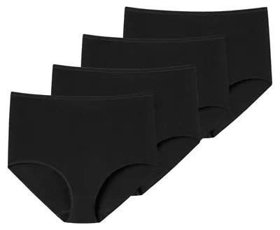 Produktbild von Schiesser Damen Maxislip 4-Pack 95/5 Organic Baumwolle - schwarz - Größe 42