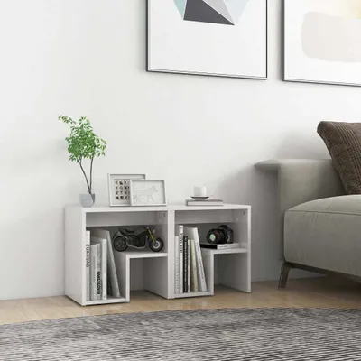 Obrázek produktu pro vidaXL Noční stolky 2 ks. Vysoce lesklý bílý 40x30x40 cm výrobek z odvozeného dřeva
