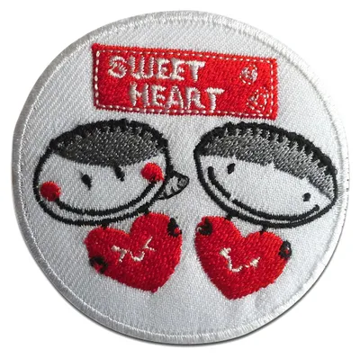 Obrázek produktu pro Sweet Heart Herz Liebe - nášivka, nažehlovací nášivka, nažehlovací aplikace, nášivky, k nažehlení, velikost: Ø 7 cm