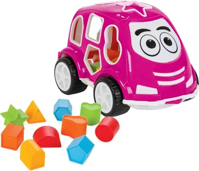 Produktbild von Pilsan Steckspiel Auto 03187 Sortierspiel, verschiedene Formen und Farben pink