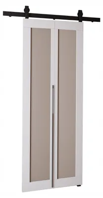 Produktbild von KierMoebel Schiebetür Komplettset QUDIO M1 Weiß + Kaschmir 66x205x3,2 cm Wohnzimmer Schiebetür