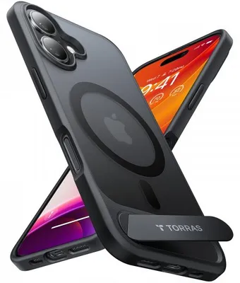 Produktbild von MagSafe Hülle für Apple iPhone 16 Plus, Torras, Pstand, Schwarz