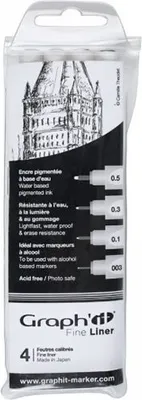 Produktbild von Set 4 Fine Liner schwarze - Graph'It
