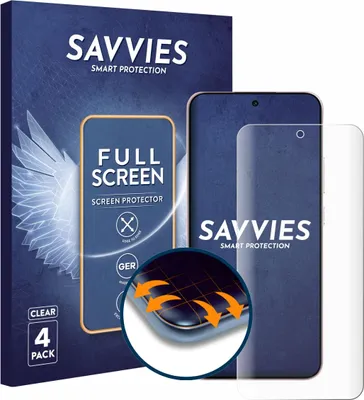 Produktbild von 4x Savvies Fullscreen Schutzfolie für Oppo Reno 14 Displayschutz Folie Fullcover Klar Transparent