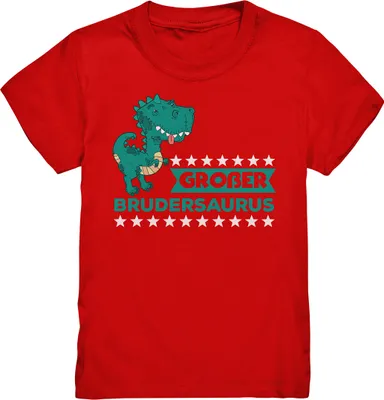 Produktbild von Großer Bruder Dino T-Shirt – Red / 122/128 (7-8)
