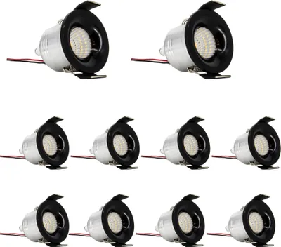 Produktbild von PremiumX 10x LED Mini Spotlight schwarz Einbaustrahler 3W 240V Deckenspot