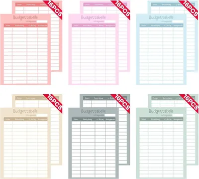 Image de Sugeru 96PCS Budget Planner Accessoires allemands A6 - 6 couleurs Kit d'organisation de l'argent