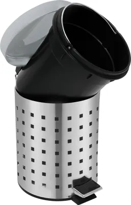 Obrázok produktu pre MSV kozmetický odpadkový kôš strieborný odpadkový kôš pedálový odpadkový kôš - 3 litre - s vyberateľným vnútorným košom