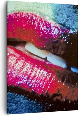 Produktbild von Bild auf Leinwand - Leinwandbild - Einteilig - Lippen Gesicht Frau - 50x70cm - Wand Bild - Wanddeko - Wandbilder - Leinwanddruck - Wanddekoration - Leinwand bilder - Wandbild - PA50x70-0231