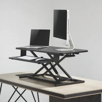 Produktbild von Sitz-Steh-Schreibtischerhöhung ergonomisch - Arbeitsplatz höhenverstellbar - 95 cm breit