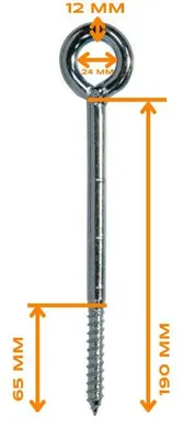 Produktbild von Ringschraube 12x190 mm verzinkt Holzgewinde für Gerüstverankerung 14 mm Dübel 25 Stück