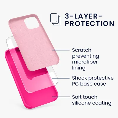 Produktbild von kwmobile Handyhülle für iPhone 12 mini Hülle, für iPhone 12 mini Case - Hülle Silikon - kabelloses Laden - Neon Pink