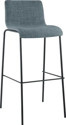 Image de Tabouret de bar Hoover tissu 4 pieds piètement noir