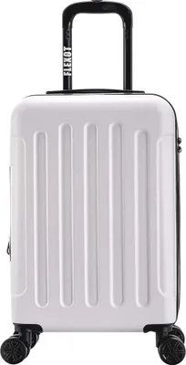 Produktbild von Flexot® Trolley - Handgepäck Koffer M Weiß – Aluminium-Teleskopstange, ABS-Hartschale, erweiterbar 20%, Größe M, 360° Rollen – Koffer, Rollkoffer, Bordcase, Suitcase, Luggage