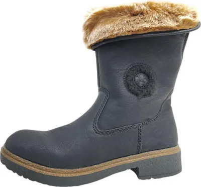 Image de Chaussures de randonnée pour femmes Rieker, bottes doublées, bottes d'hiver, noir, chaussures de loisirs