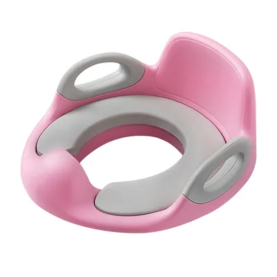 Image de Siège de toilette pour enfants PP+PU Siège de toilette pour enfants antidérapant avec poignée et protection contre les éclaboussures Pot Trainer garçons et filles 1-8 ans Siège de toilette pour enfants Rose CEEDIR