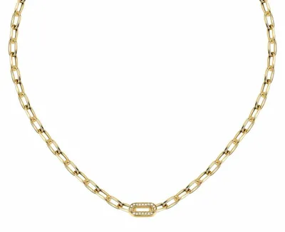 Image de Collier moderne plaqué or avec cristaux Intrecci SAZC02