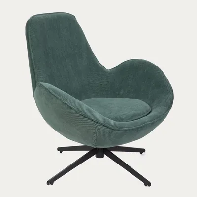 Produktbild von HOMLA Drehsessel LUNAIRE in TEDDY BOUCLÉ Stoff grün 86x76x87 cm