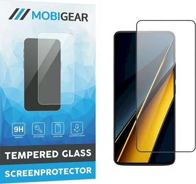 Produktbild von Mobigear Premium  POCO X6 Pro Panzerglas Gehärtetes Glas Displayschutz - Hüllenfreundlich - Schwarz