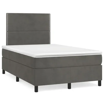 Produktbild von Boxspringbett mit Matratze Dunkelgrau 120x200 cm Samt