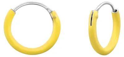 Produktbild von Ohrringe für Kinder: gelbe Creolen aus 925er Silber (10 mm) Gelb