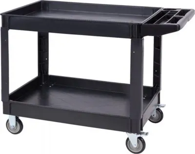 Immagine prodotto di Carrello di servizio su ruote – 2 ripiani – portata 250 kg – carrello per cucina, ufficio e magazzino