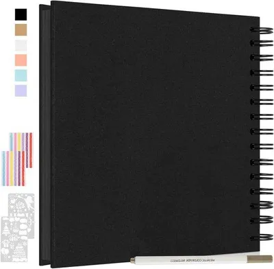 Obrázek produktu pro Fotoalbum pro vlastní tisk – 80 stran – černé – 24 x 24 cm