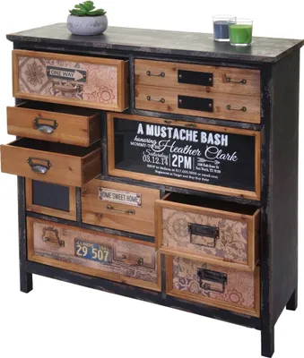 Produktbild von Lekárnička HWC-A43, komoda, masívne jedľové drevo vintage shabby vzhľad 90x90x32cm