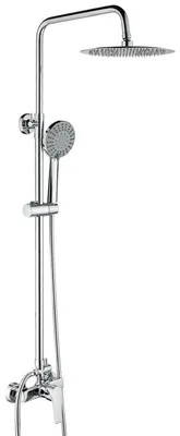 Produktbild von Duschsystem Wandarmatur 304 Edelstahl Rundkopfbrause 245mm verstellbar
