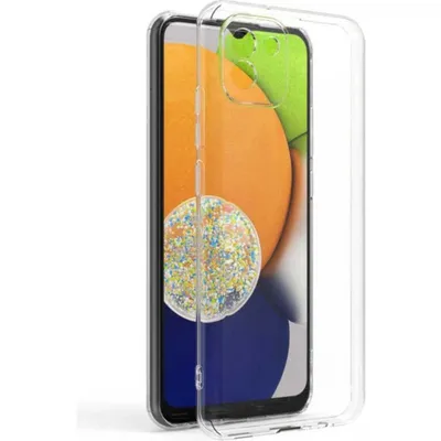 Image de L'étui Smartphonica convient pour
  Samsung Galaxy A03 Transparent Silicone - Translucide Clear Case Back Cover