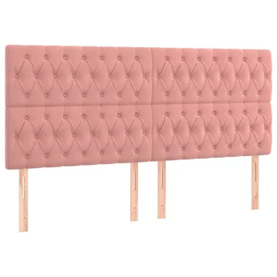Image de Tête de lit Rose 180x7x118/128 cm Velours