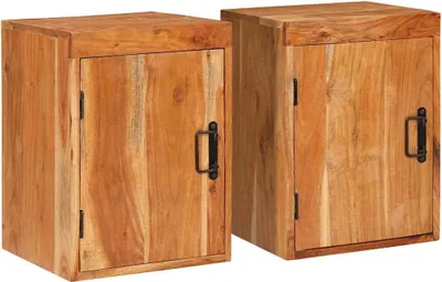 Immagine prodotto di Comodino 2 pcs Marrone 35 x 33 x 48 cm Legno Massello di Acacia