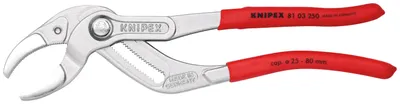 Produktbild von Knipex 81 03 250, Siphonzange, 8 cm, Chrom-Vanadium-Stahl, Rot, 62 mm, 250 mm