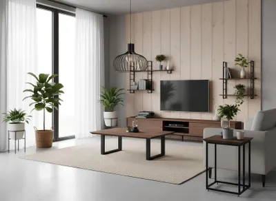 Image de Table basse, table d'appoint, salon, style moderne, couleur marron, neuf, bois