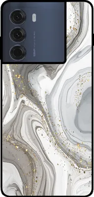 Produktbild von Smartphonica Handytasche Passend für Motorola Moto G200 5G / Edge S30 mit Marmordruck - TPU Rückendeckung Fall Marmor Design - Silber