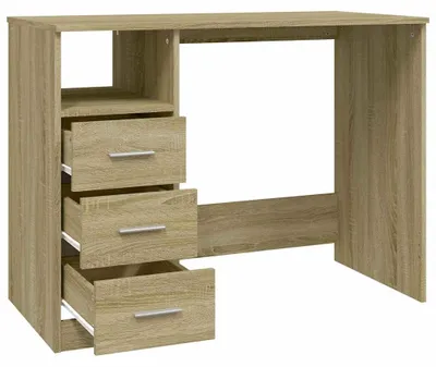 Produktbild von vidaXL Schreibtisch mit Schubladen Sonoma-Eiche 102x50x76 cm