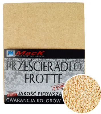 Obrázek produktu pro Froté prostěradlo s gumou 120×200 cm, elastické a měkké, světle béžové
