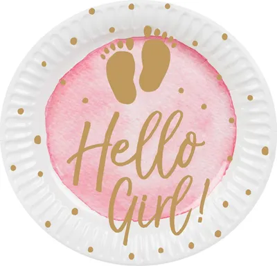 Obrázok produktu pre 10 Papp-Teller Hello Girl ružová