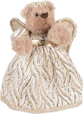 Image de Clayre & Eef Décoration de Noël Ours 25 cm Beige Doré Plastique